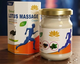 Lotus masážní krém na bolest páteře – pštrosí tuk