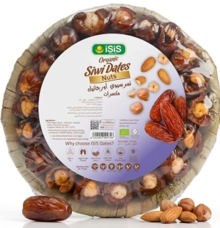 Datle Isis Siwi s líkovými oříšky a mandlemi v košíku - handmade